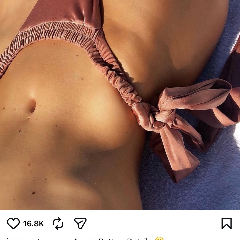 iNAMORATA Mauve Pink Tie Bikini Set - Picture 14 of 15